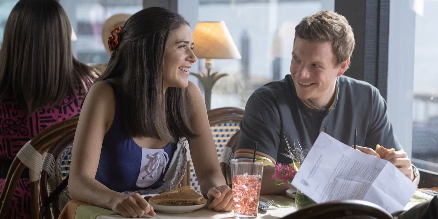 Deb & Dexter laughing at lunch in the Dexter: Original Sin Season 1 finale