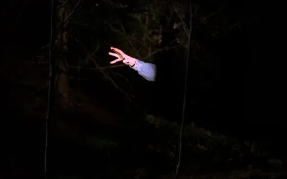 Bob’s hand leaving the lodge