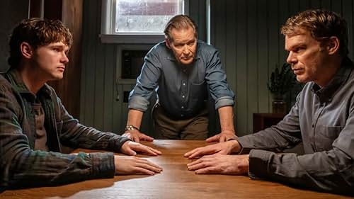 Harrison, Dexter and Harry at a table in Dexter: Resurrection.