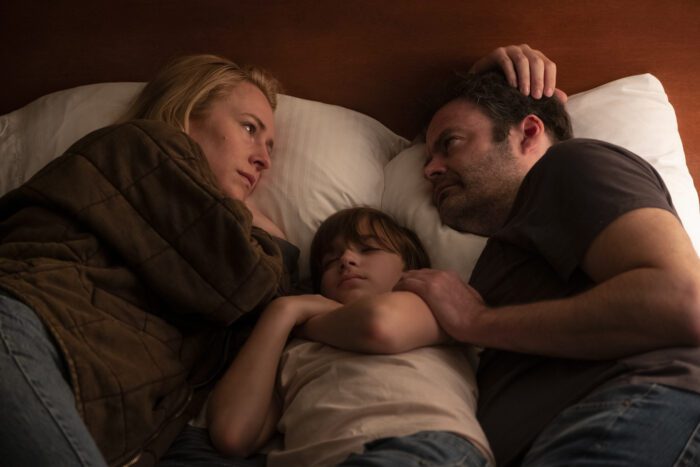 Sally and Barry sleep with their son