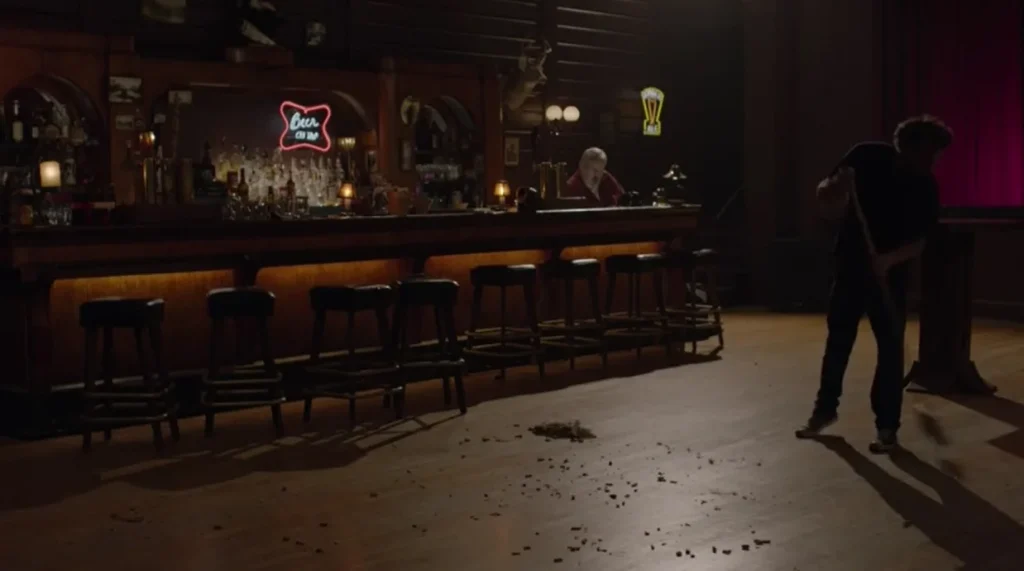 A man sweeps The Roadhouse in Twin Peaks Part 7